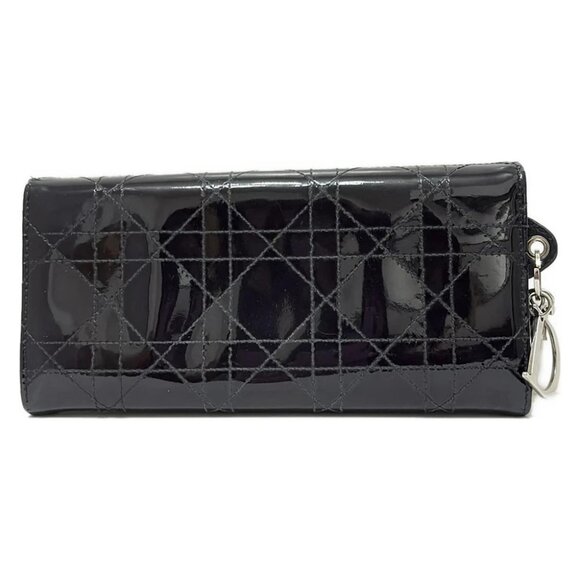 Auth DIOR/ChristianDior Cannage Stitch - Black Patent Leather Other Style Wallet - Picture 2 of 6